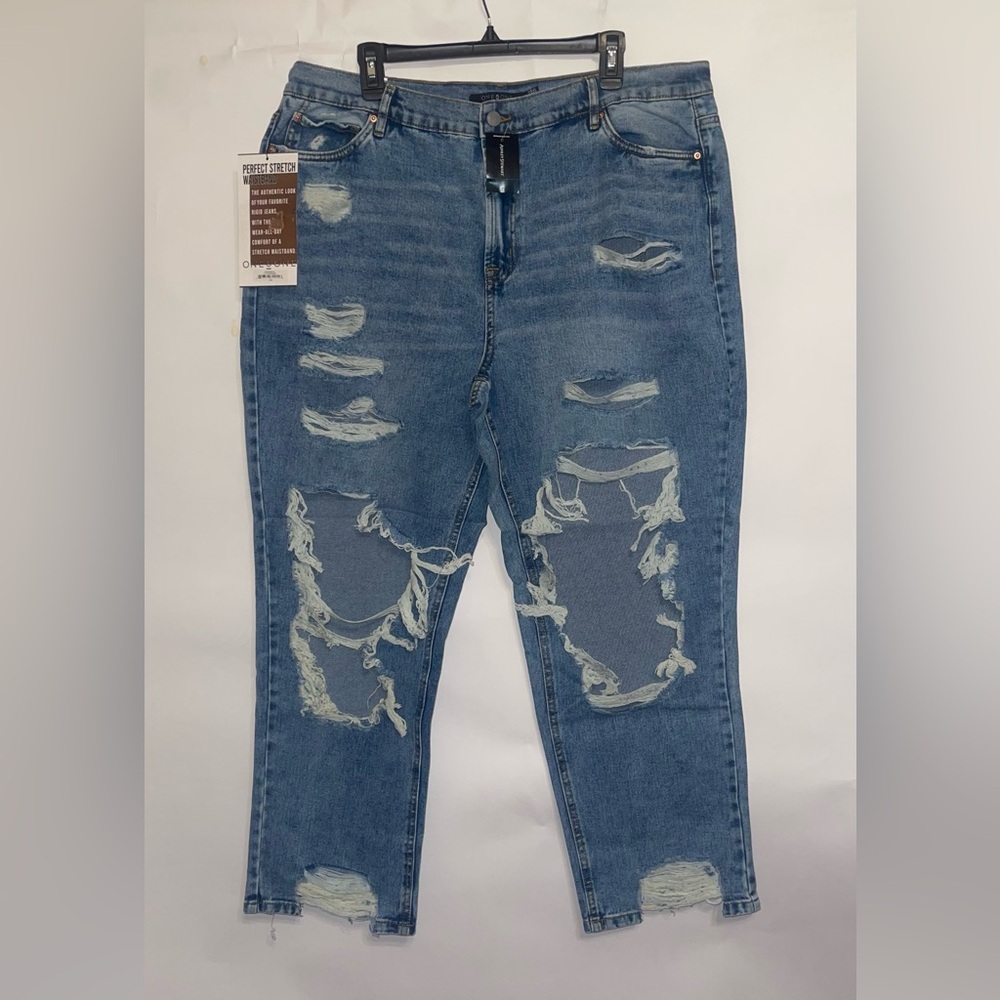 Distressed Blue Jeans